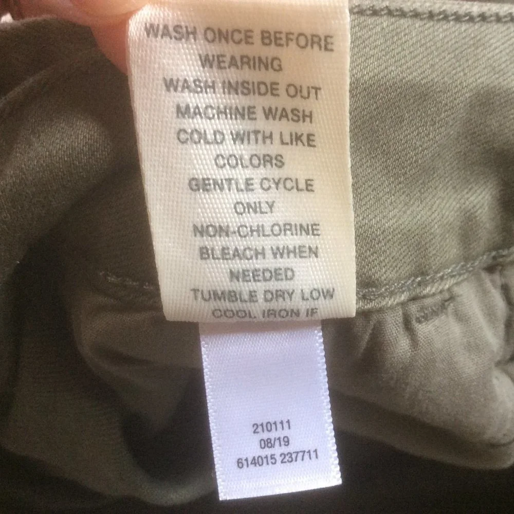Mudd Army Green Khaki Y2K 90's Raw Hem Mini Skirt Size 7 - Picture 5 of 5